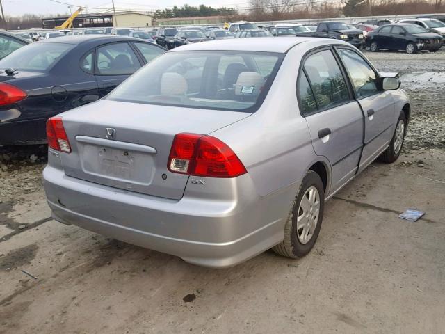 2HGES16355H617051 - 2005 HONDA CIVIC DX V SILVER photo 4