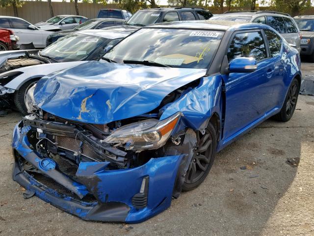JTKJF5C71FJ001212 - 2015 TOYOTA SCION TC BLUE photo 2