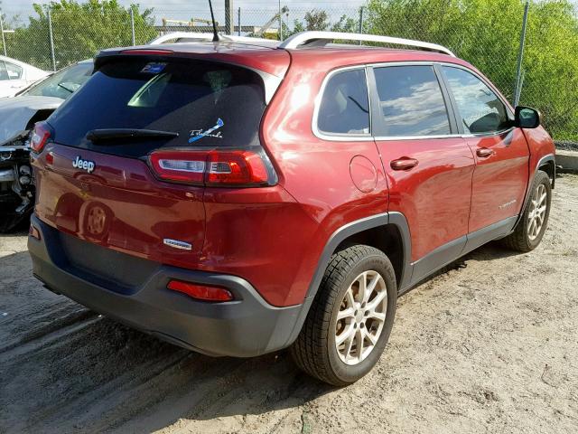 1C4PJLCB3GW376645 - 2016 JEEP CHEROKEE L RED photo 4