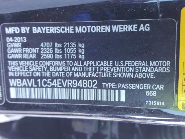 WBAVL1C54EVR94802 - 2014 BMW X1 XDRIVE28I  photo 10