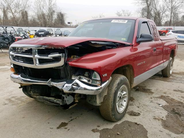 1B7GL22XXXS151454 - 1999 DODGE DAKOTA RED photo 2