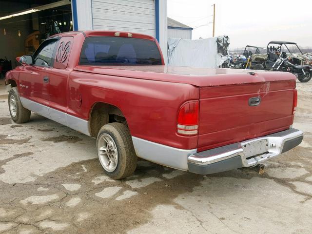 1B7GL22XXXS151454 - 1999 DODGE DAKOTA RED photo 3