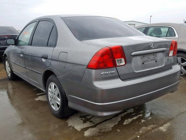 2HGES16335H580291 - 2005 HONDA CIVIC DX V GRAY photo 3