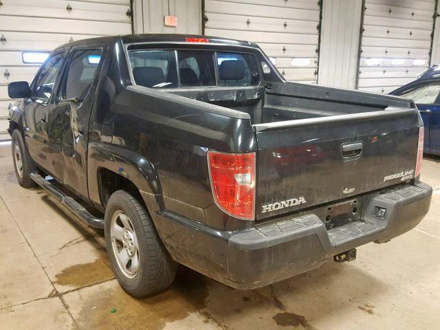 5FPYK1F27AB013849 - 2010 HONDA RIDGELINE BLACK photo 3