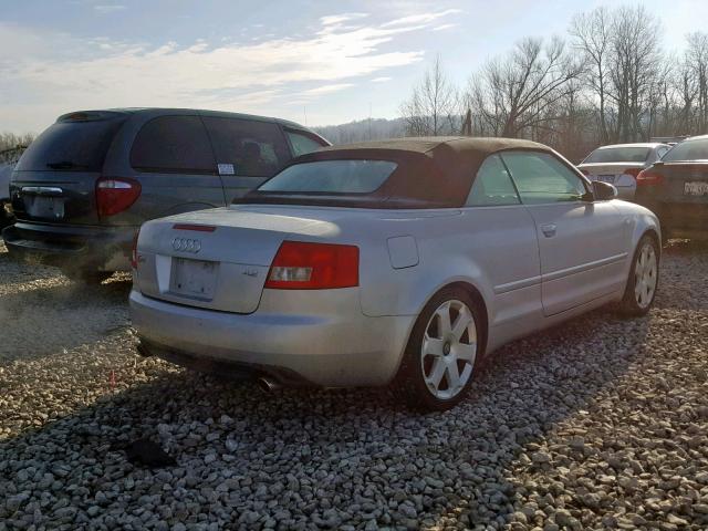 WUARL48H45K901869 - 2005 AUDI S4 QUATTRO SILVER photo 4