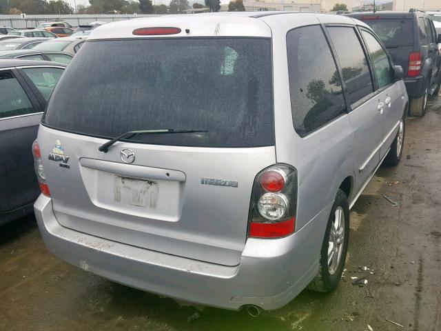 JM3LW28A440517383 - 2004 MAZDA MPV WAGON SILVER photo 4