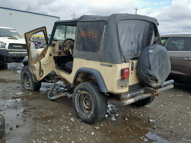 2J4FY19E5KJ105884 - 1989 JEEP WRANGLER / TAN photo 3