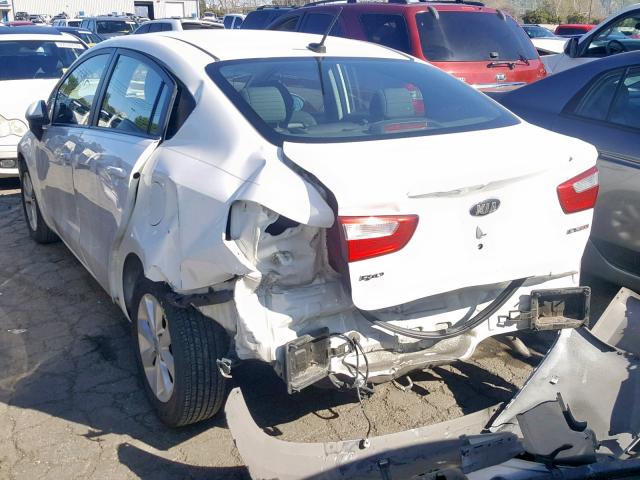 KNADN4A34D6147568 - 2013 KIA RIO EX WHITE photo 3