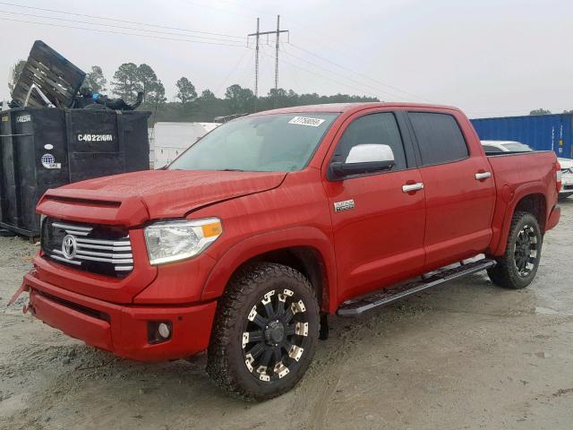 5TFGY5F1XEX167906 - 2014 TOYOTA TUNDRA CRE RED photo 2