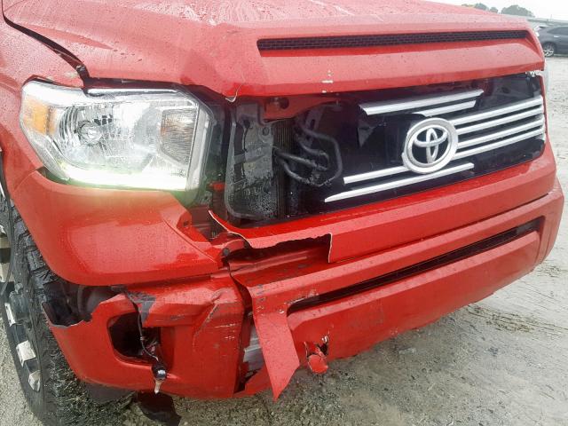 5TFGY5F1XEX167906 - 2014 TOYOTA TUNDRA CRE RED photo 9