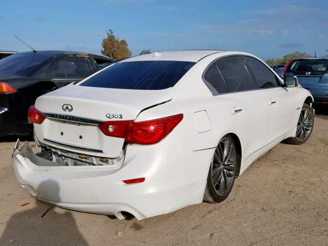 JN1AV7AP9EM690134 - 2014 INFINITI Q50 HYBRID WHITE photo 4