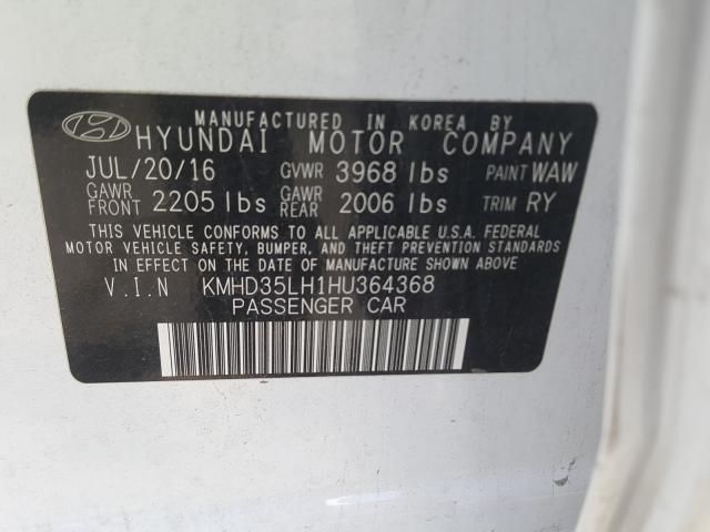 KMHD35LH1HU364368 - 2017 HYUNDAI ELANTRA GT  photo 10