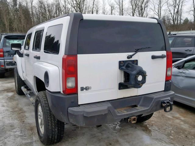 5GTDN13E578117352 - 2007 HUMMER H3 WHITE photo 3