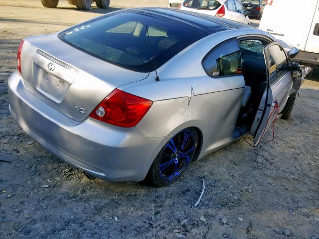 JTKDE167370200466 - 2007 TOYOTA SCION TC SILVER photo 4