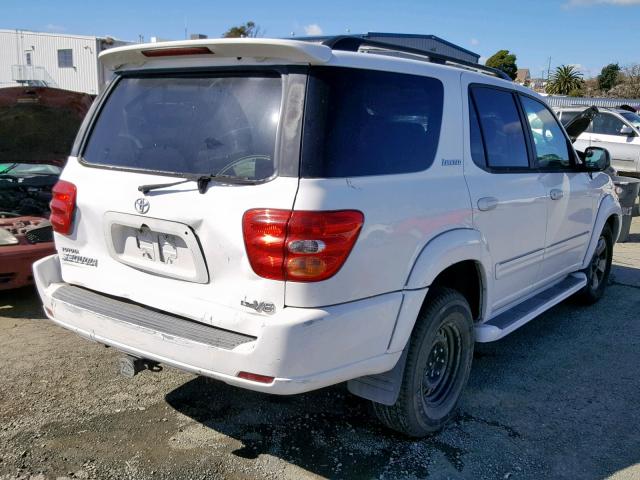 5TDZT38A51S037296 - 2001 TOYOTA SEQUOIA LI WHITE photo 4