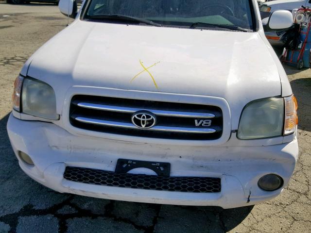 5TDZT38A51S037296 - 2001 TOYOTA SEQUOIA LI WHITE photo 7