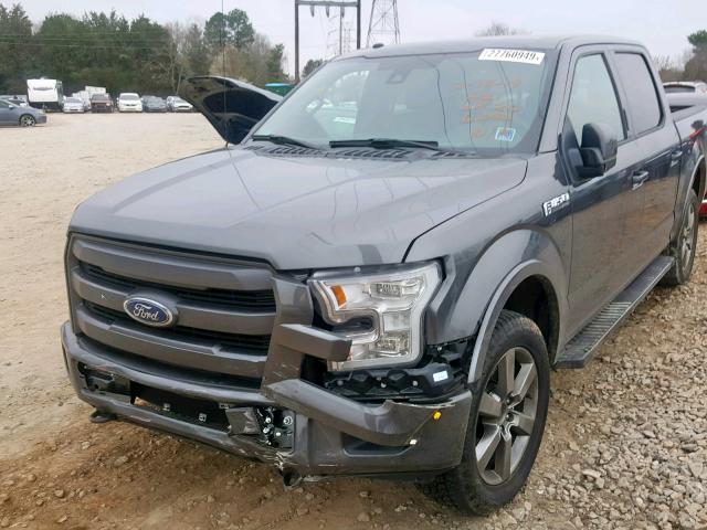1FTEW1EF0HFC16088 - 2017 FORD F150 SUPER GRAY photo 2
