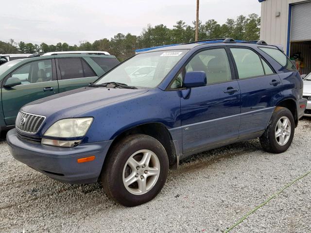 JTJHF10U620250143 - 2002 LEXUS RX 300 BLUE photo 2