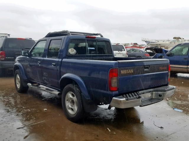 1N6ED27T0YC374511 - 2000 NISSAN FRONTIER C BLUE photo 3