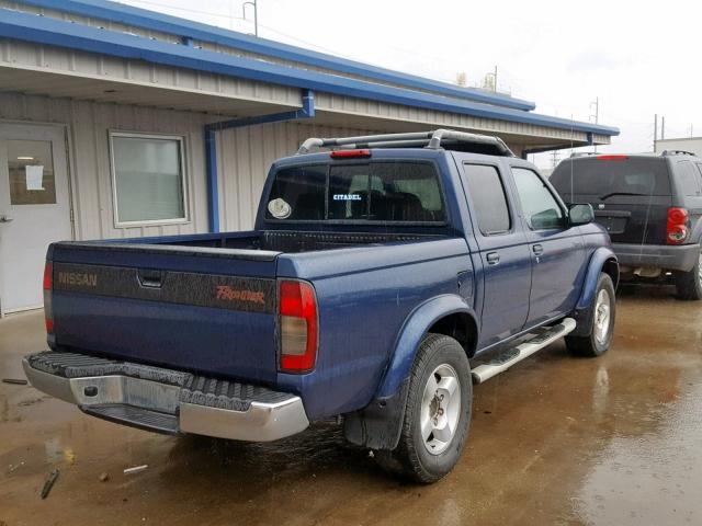 1N6ED27T0YC374511 - 2000 NISSAN FRONTIER C BLUE photo 4