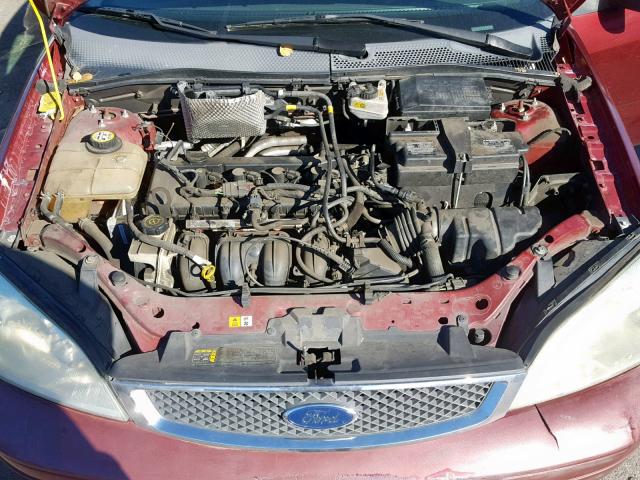 1FAHP34N67W134188 - 2007 FORD FOCUS ZX4 RED photo 7