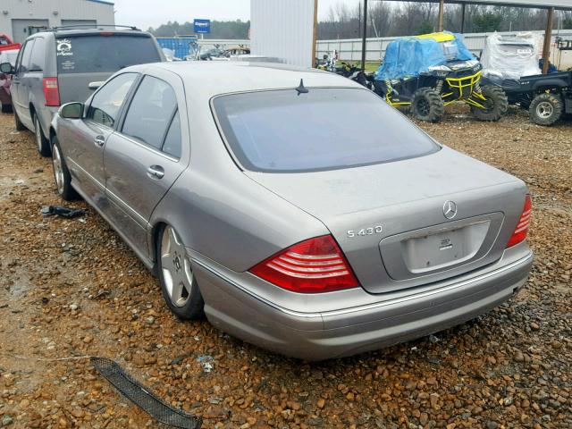 WDBNG70J43A377608 - 2003 MERCEDES-BENZ S 430 GRAY photo 3