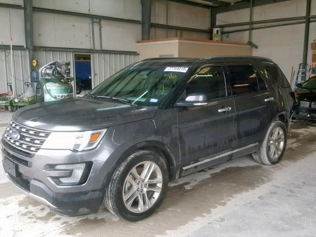 1FM5K7F87GGB17996 - 2016 FORD EXPLORER L CHARCOAL photo 2