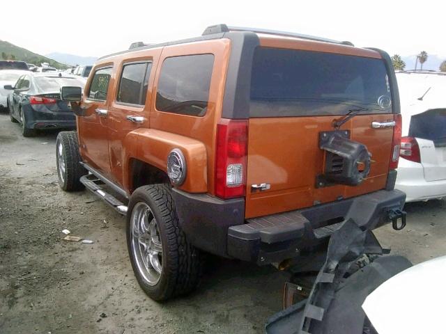 5GTDN13E178243661 - 2007 HUMMER H3 ORANGE photo 3