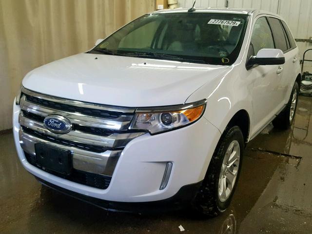 2FMDK4JC2EBB12652 - 2014 FORD EDGE SEL WHITE photo 2