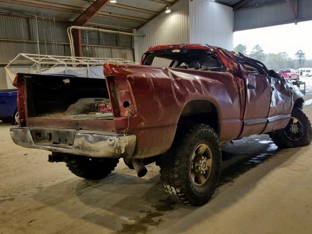 1D7KS28C36J212106 - 2006 DODGE RAM 2500 S MAROON photo 4