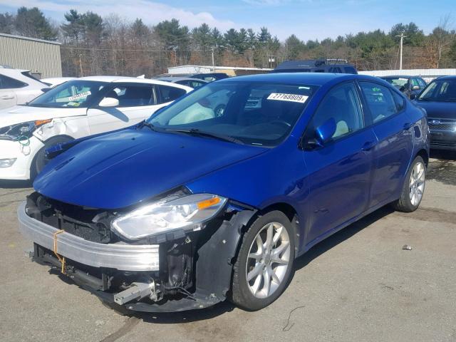 1C3CDFBA2DD136630 - 2013 DODGE DART SXT BLUE photo 2