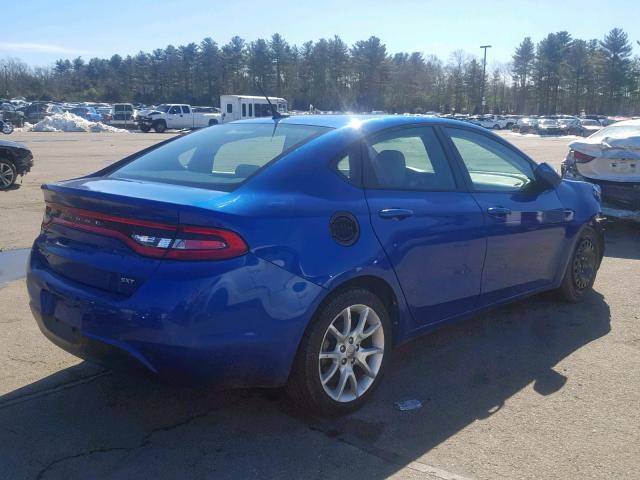 1C3CDFBA2DD136630 - 2013 DODGE DART SXT BLUE photo 4