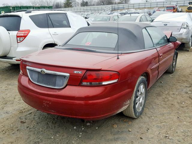 1C3EL75R35N701093 - 2005 CHRYSLER SEBRING GT MAROON photo 4