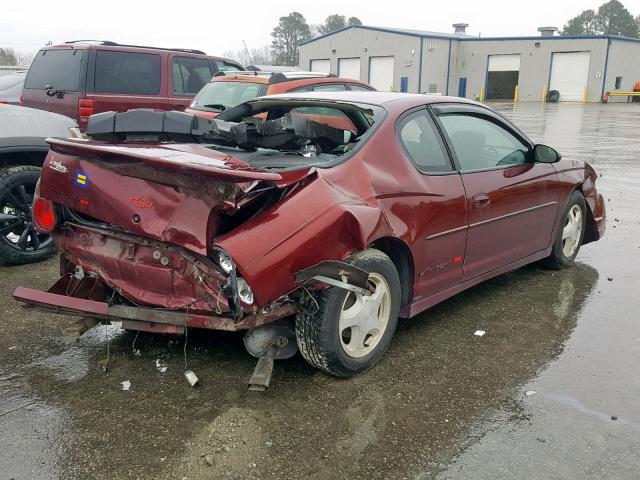 2G1WX15KX29127460 - 2002 CHEVROLET MONTE CARL ბურგუნდია ფოტო 4