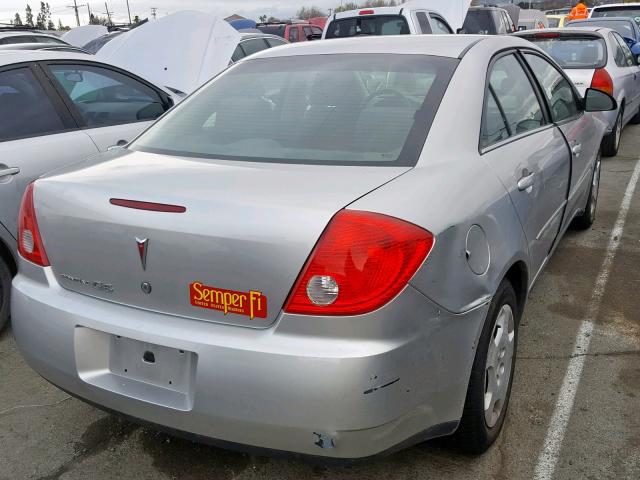 1G2ZF58B674104556 - 2007 PONTIAC G6 VALUE L SILVER photo 4