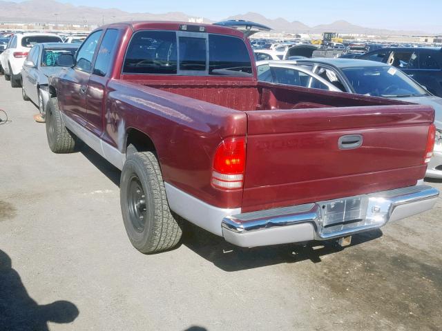 1B7GL22N7YS533781 - 2000 DODGE DAKOTA MAROON photo 3