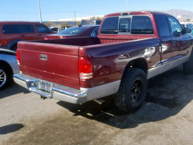 1B7GL22N7YS533781 - 2000 DODGE DAKOTA MAROON photo 4