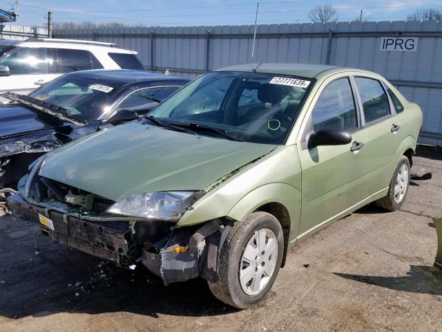 1FAHP34N87W226225 - 2007 FORD FOCUS ZX4 GREEN photo 2