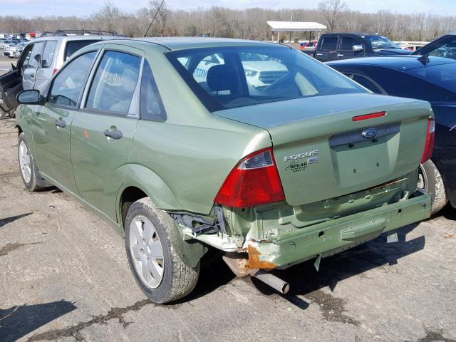 1FAHP34N87W226225 - 2007 FORD FOCUS ZX4 GREEN photo 3