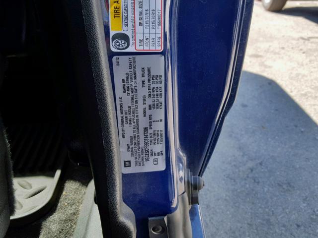 1GCESCFE6C8147286 - 2012 CHEVROLET COLORADO L BLUE photo 10