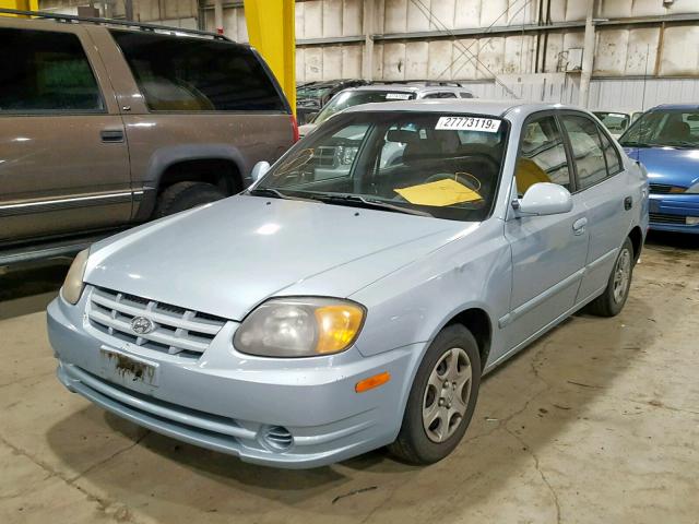 KMHCG45C25U577756 - 2005 HYUNDAI ACCENT GL BLUE photo 2