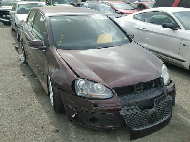 WVWFV71K37W009724 - 2007 VOLKSWAGEN NEW GTI FA MAROON photo 1