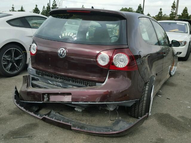 WVWFV71K37W009724 - 2007 VOLKSWAGEN NEW GTI FA MAROON photo 4