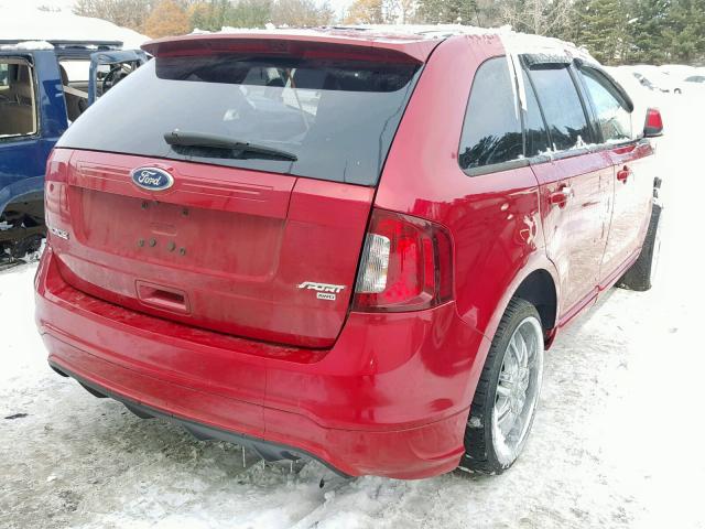 2FMDK4AK5BBA32314 - 2011 FORD EDGE SPORT RED photo 4