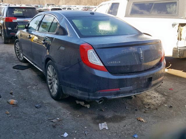 1LNHL9EK5DG617458 - 2013 LINCOLN MKS BLUE photo 3