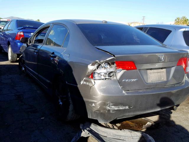 2HGFA16928H306709 - 2008 HONDA CIVIC EXL GRAY photo 3