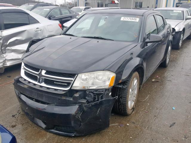 1C3CDZAB4CN174798 - 2012 DODGE AVENGER SE BLACK photo 2