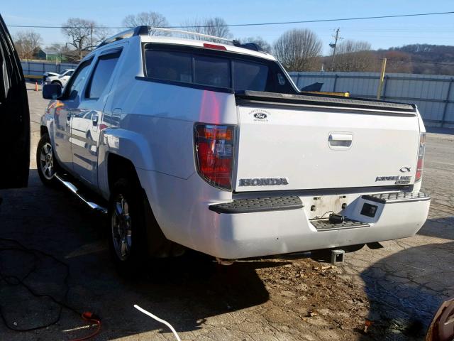 2HJYK16548H506018 - 2008 HONDA RIDGELINE WHITE photo 3