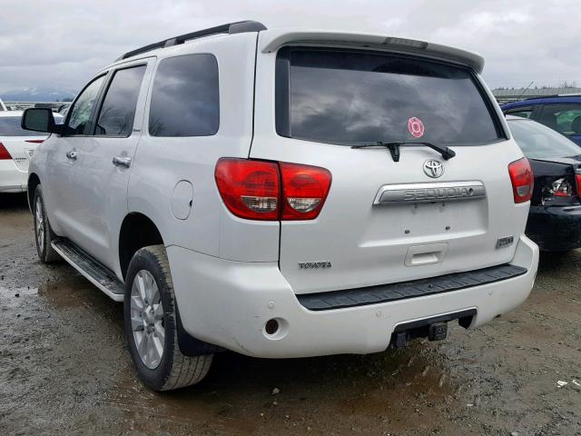 5TDBY67A78S019026 - 2008 TOYOTA SEQUOIA PL WHITE photo 3