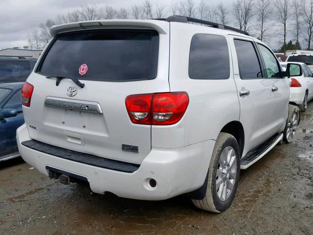 5TDBY67A78S019026 - 2008 TOYOTA SEQUOIA PL WHITE photo 4